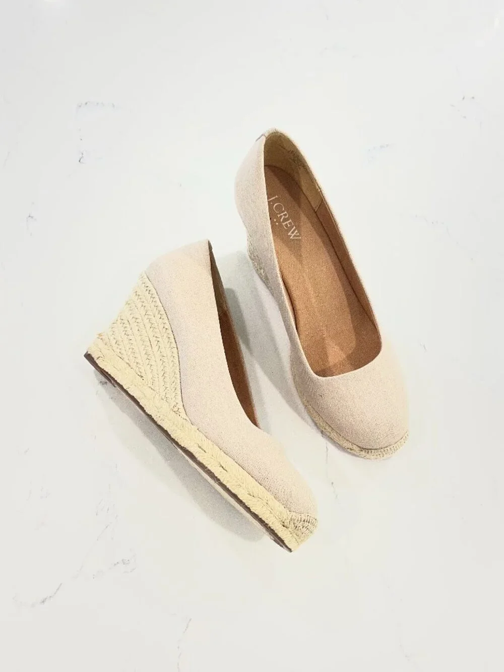 J.CREW Canvas espadrille wedges Size 7 NWOB